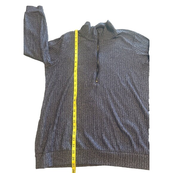 Women’s Torrid BLUE Ribbed 3/4 Zip Long Sleeve Knit Top Sz 2X - Picture 8 of 8